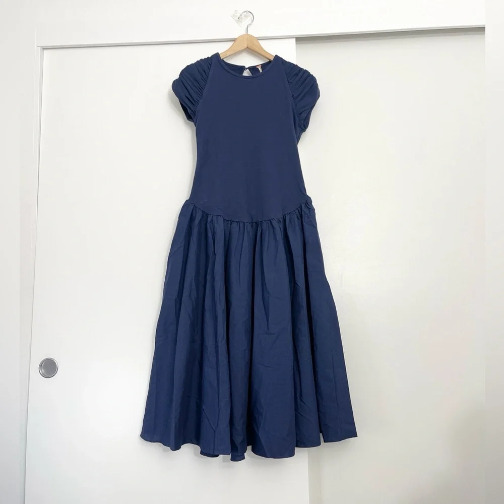 NWOT Free People Afternoon Elegance Midi Drop Waist Dress Size Medium - Picture 13 of 13
